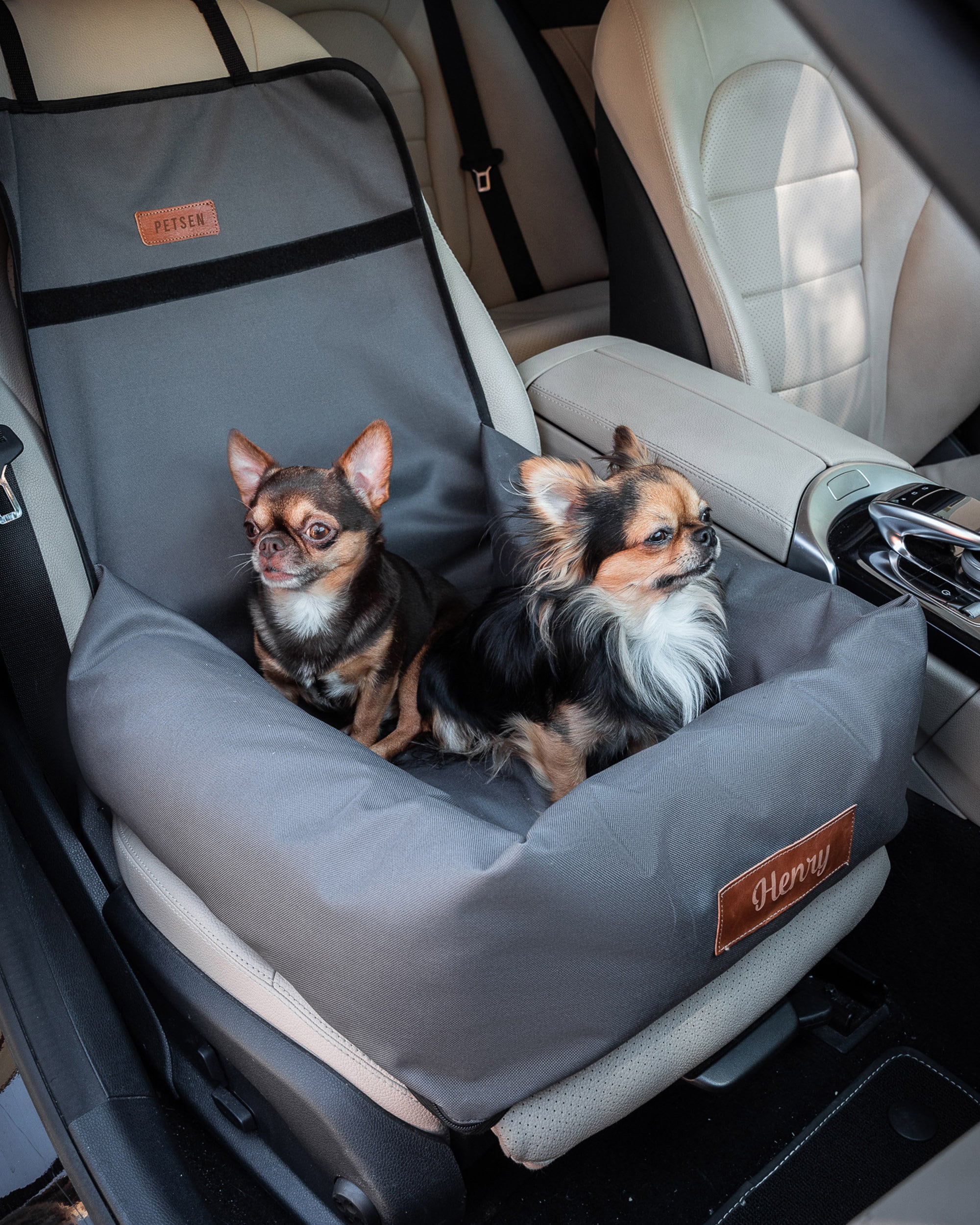 SIÈGE D'auto POUR CHIEN porte-chien lit étanche siège d'auto pour animal de  compagnie lit pour chien housse de siège pour chien PERSONNALISÉE / gris  foncé -  France