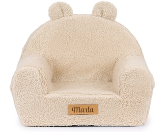 Asiento de espuma para niños, grabado para habitación de niños, silla para niños pequeños, sillón para niños, decoración ligera hecha a mano para sala de juegos, peluche