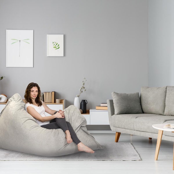 Sitzsack XXL Stuhl Giant EPS Mikroperlen Möbel Sitzsack Big Sofa mit weichem Samtbezug Extra Kissen kostenlos