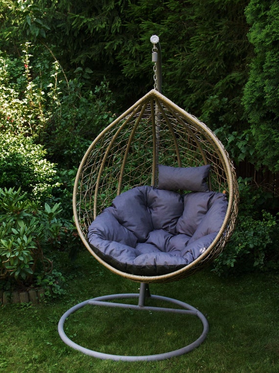 Cushion for Hanging Swing Egg Chair Cushion Cocoon Round Handmade Hanger Garden Chair Cushion Etsy