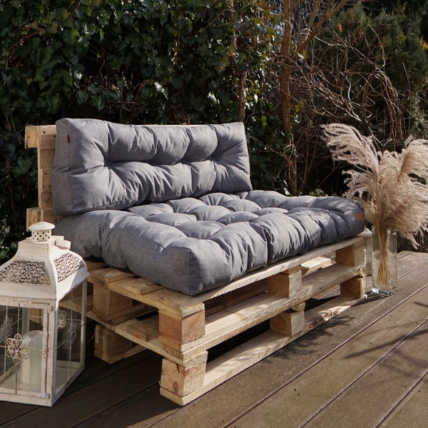 Garden cushions for euro palette 120x40 outdoor pillow / light grey