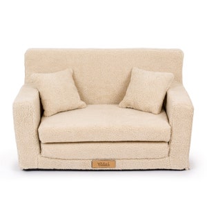 Mini sofa hand made personalised bed for children teddy Dark beige