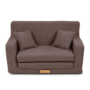 Mini Sofa handgefertigtes personalisiertes Bett für Kinder Dark Brown