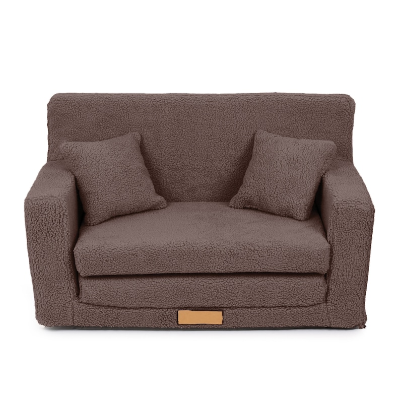 Mini Sofa handgefertigtes personalisiertes Bett für Kinder Dark Brown