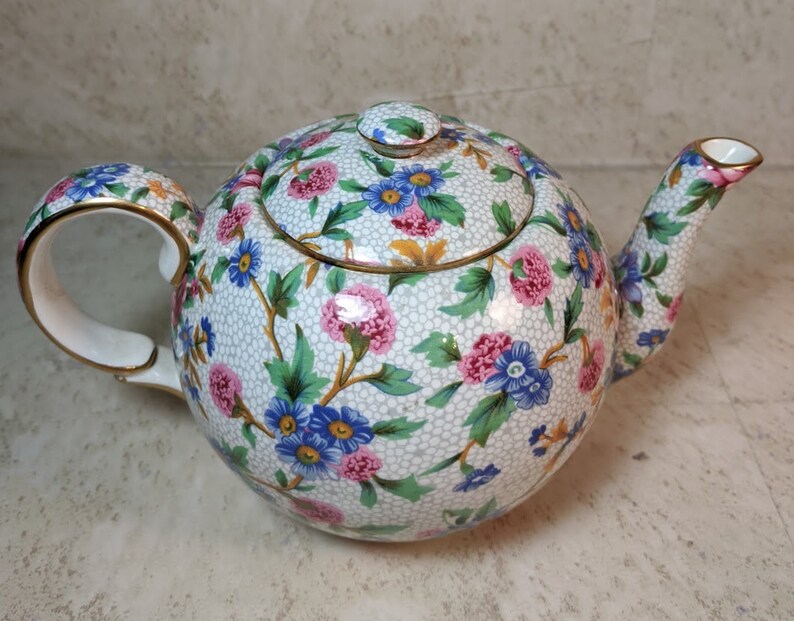 Royal Winton Grimwades 'Old Cottage' Chintz Teapot Etsy