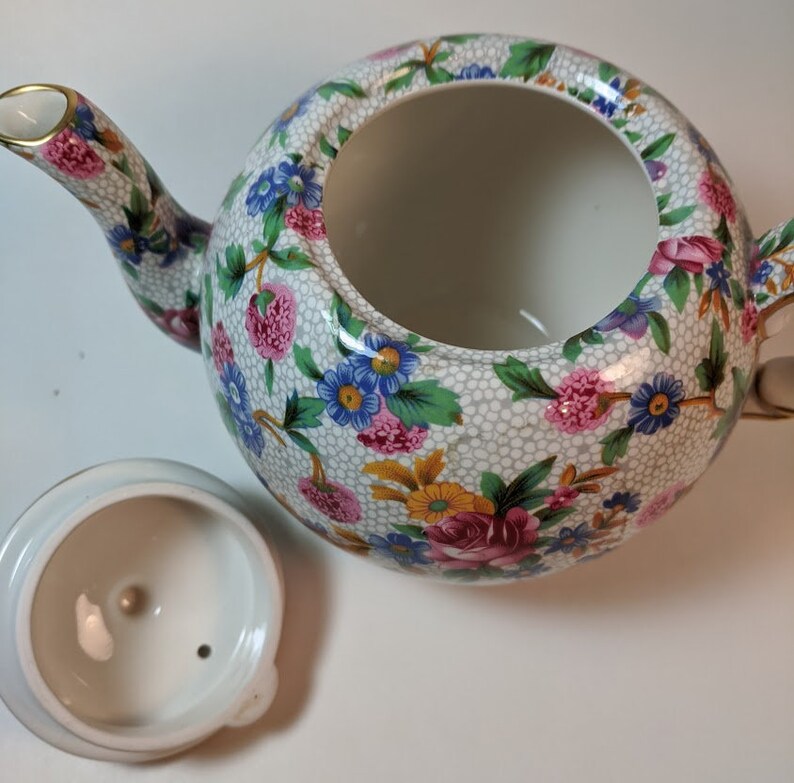 Royal Winton Grimwades 'Old Cottage' Chintz Teapot Etsy
