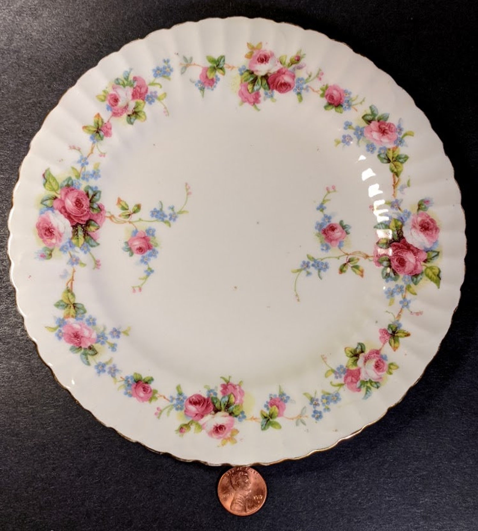 Antique Floral Bread Plates Fenton China E Hughes & Company Etsy