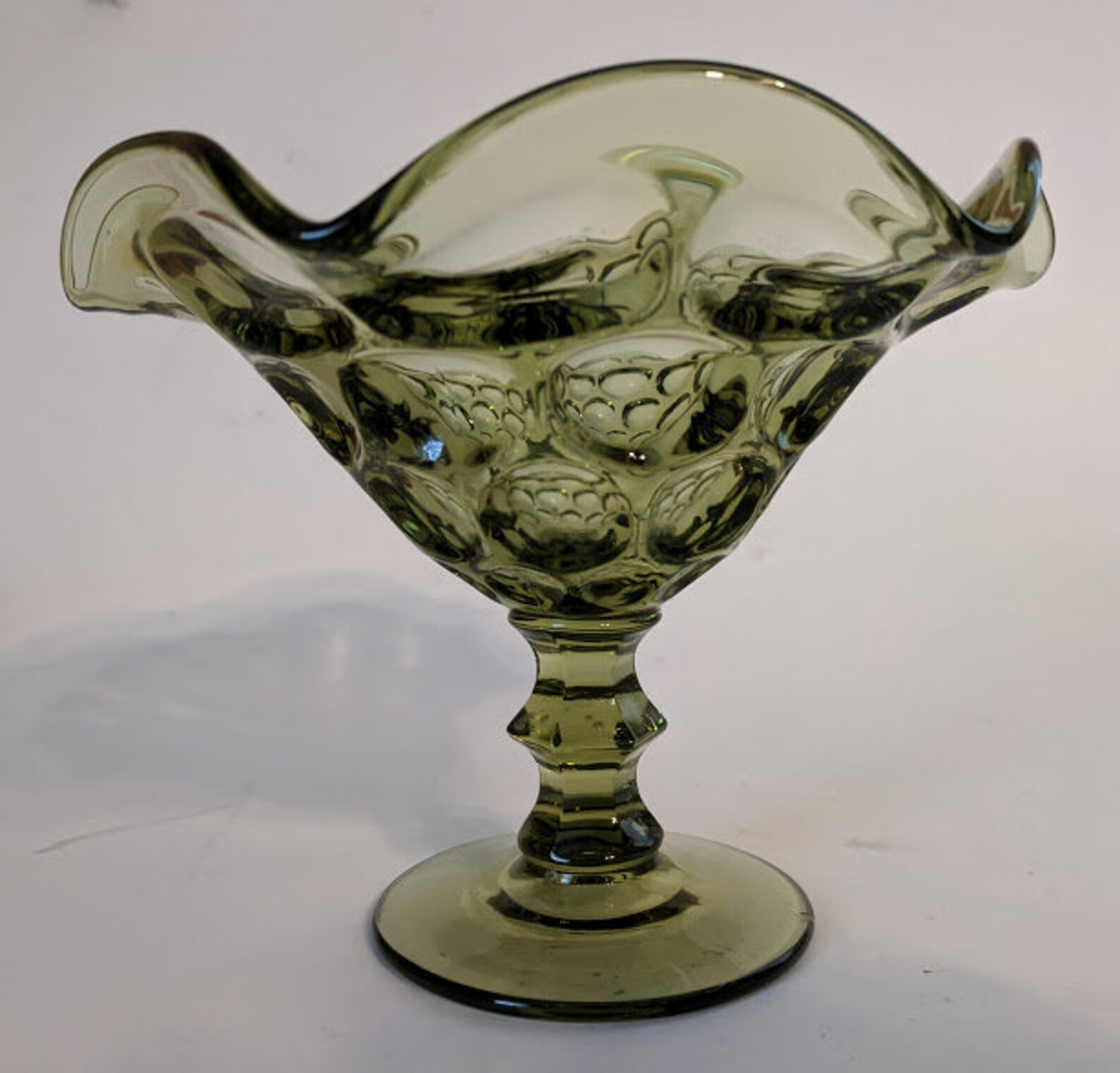 Vintage Green Glass Compote Imperial Glass Provencial Etsy