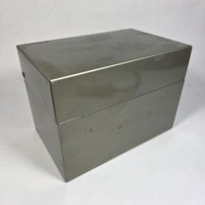 J Chein Metal Recipe Box Filled with Recipes, Hand Written and Cut Out Recipes, Grandmother Cooking Kitchen, Vintage Baker Ephemera