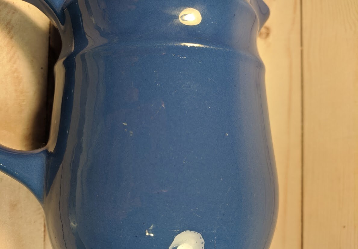 Oxford Royal Blue Stoneware Jug Pitcher Creamer Floral Vase Etsy