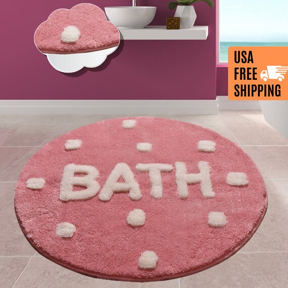 FLUFFY BATH RUG / Color Options Ultra Soft and Fluffy Circle Etsy