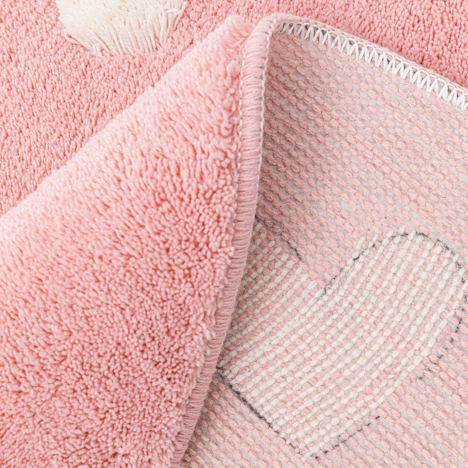 Fluffy Pink Heart Rug Cute Heart Engraved Circle Accent Rug Etsy