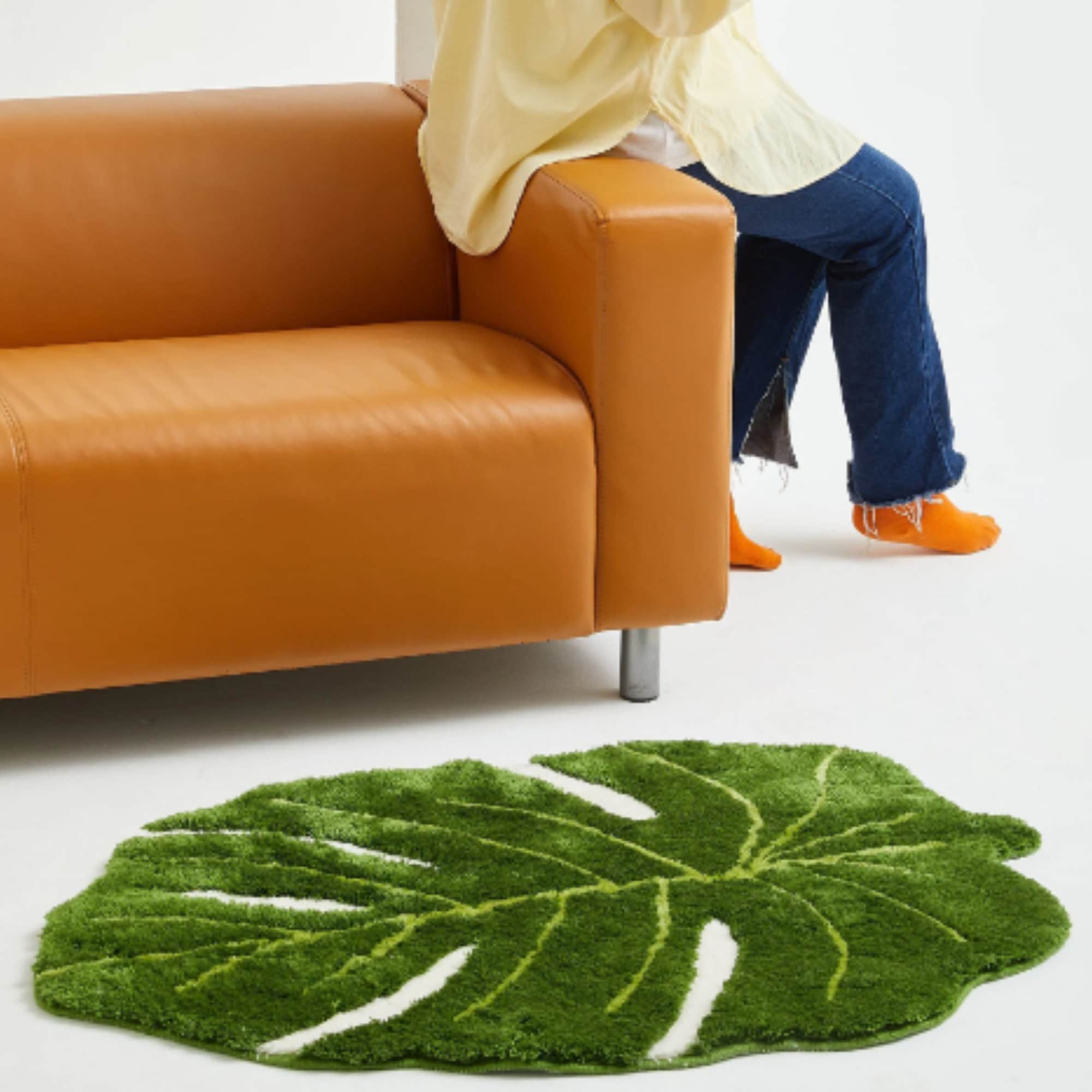 FLUFFY MONSTERA RUG Monstera Decor Rug 100 Acrylic Ultra Etsy
