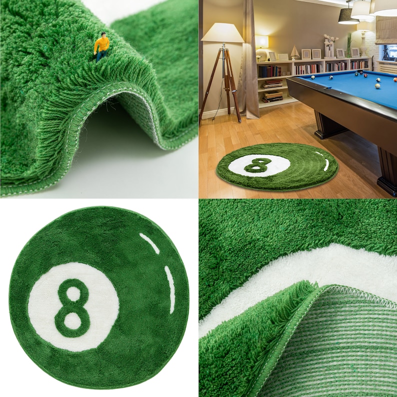 8 BALL RUG Billiards Rug Bedroom Aesthetic Rugs Minimalist Etsy France