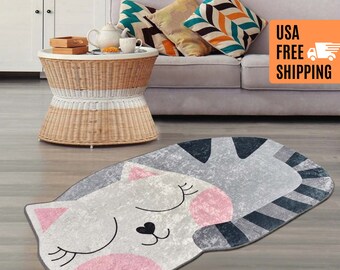 ALAZA Color Cat Kitten Paw Print Round Area Rug Non Slip Rug Floor Mat Carpet Entryway Hallway Sofa Living Room Bedroom Home Deco ALAZA Color Cat Kitten Paw Print Round Area Rug Non Slip Rug Floor Mat Carpet Entryway Hallway Sofa Living Room Bedroom Home Deco