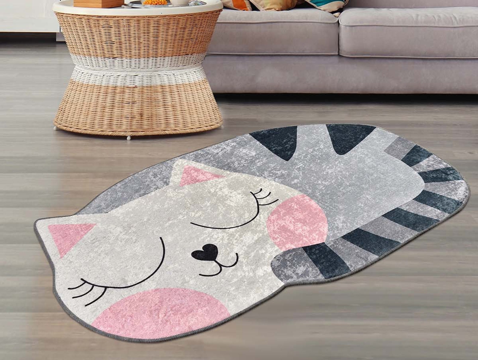 SLEEPING CAT RUG Kids' Room Area Rug Cute Nursery Rug Etsy