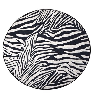 ZEBRA CIRCLE RUG Animal Print Area Rug Round Area Rug Zebra - Etsy