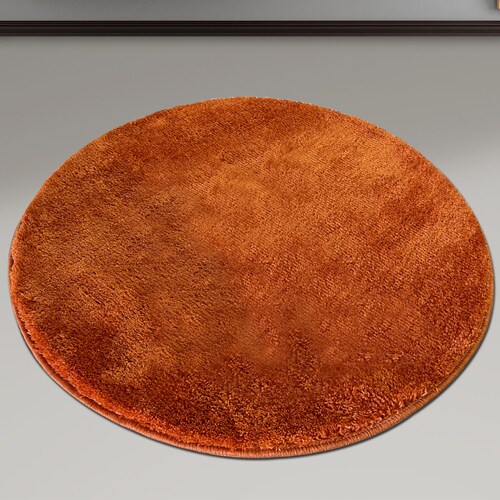 ORANGE FLUFFY RUG Orange Circle Accent Rug 100 Acrylic Ultra Etsy