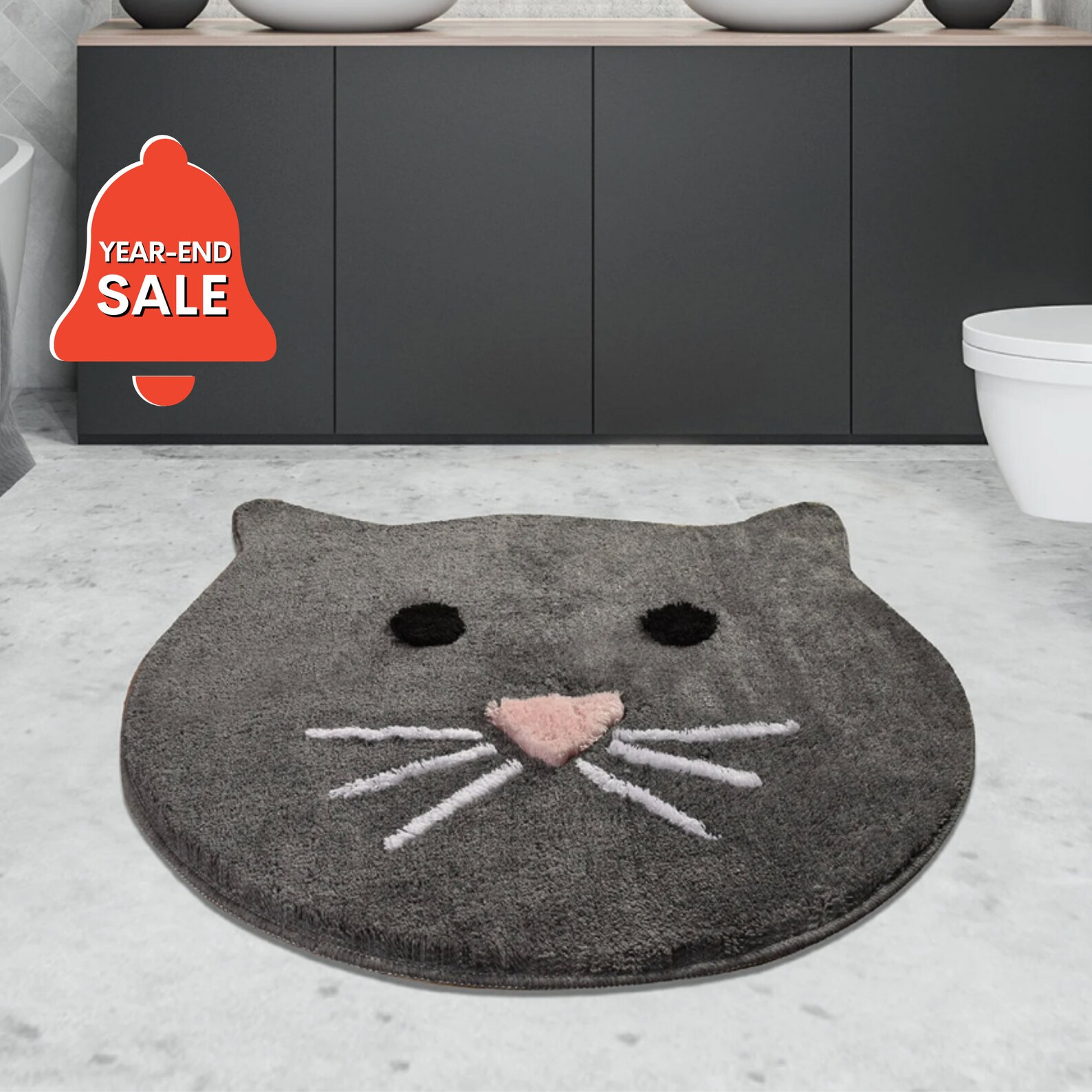 Fluffy Cat Rug 100 Handmade White or Gray Cat Shaped Fluffy Etsy
