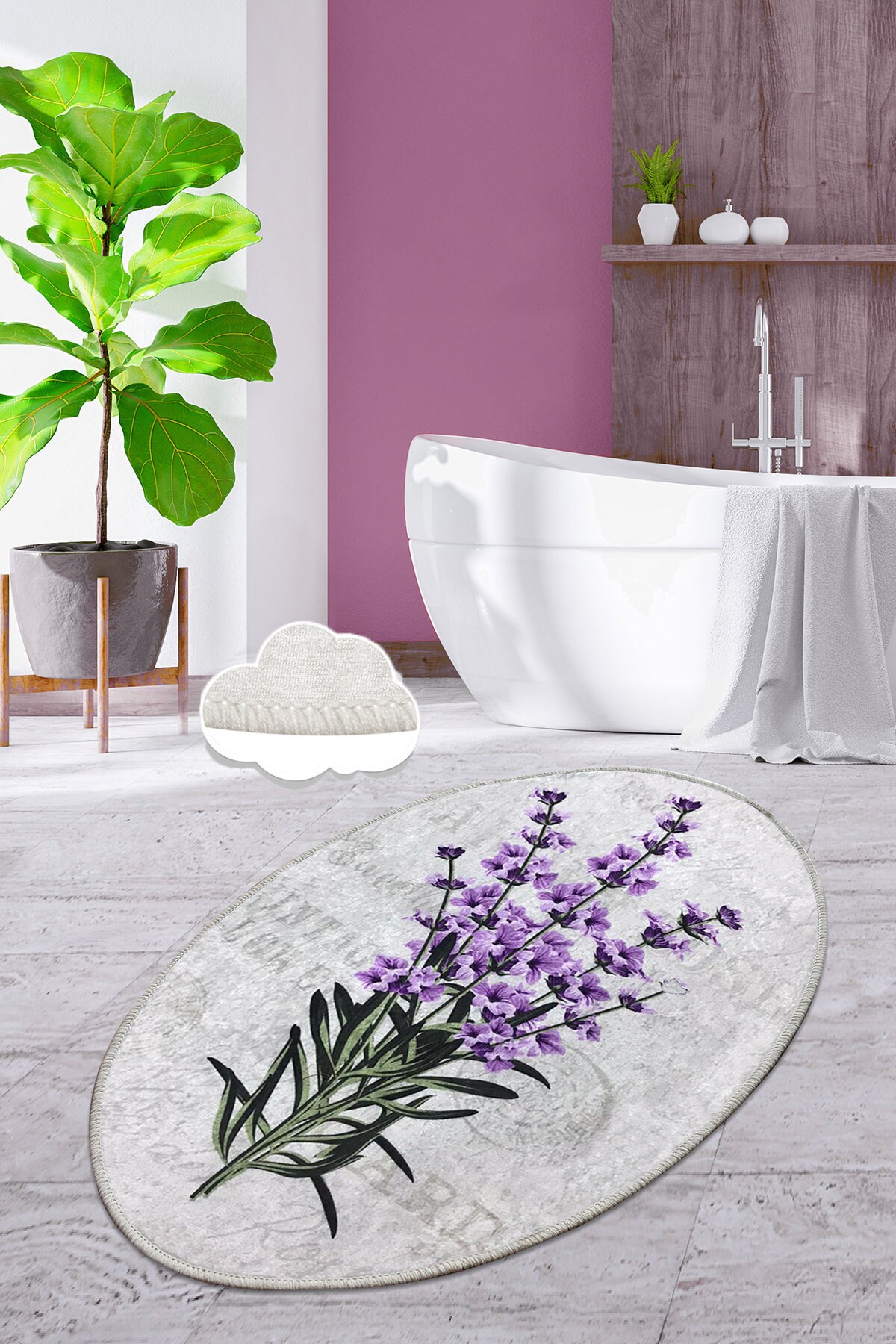 LAVENDER BATHROOM MAT Single / Purple Bathroom Mat Lavender Etsy