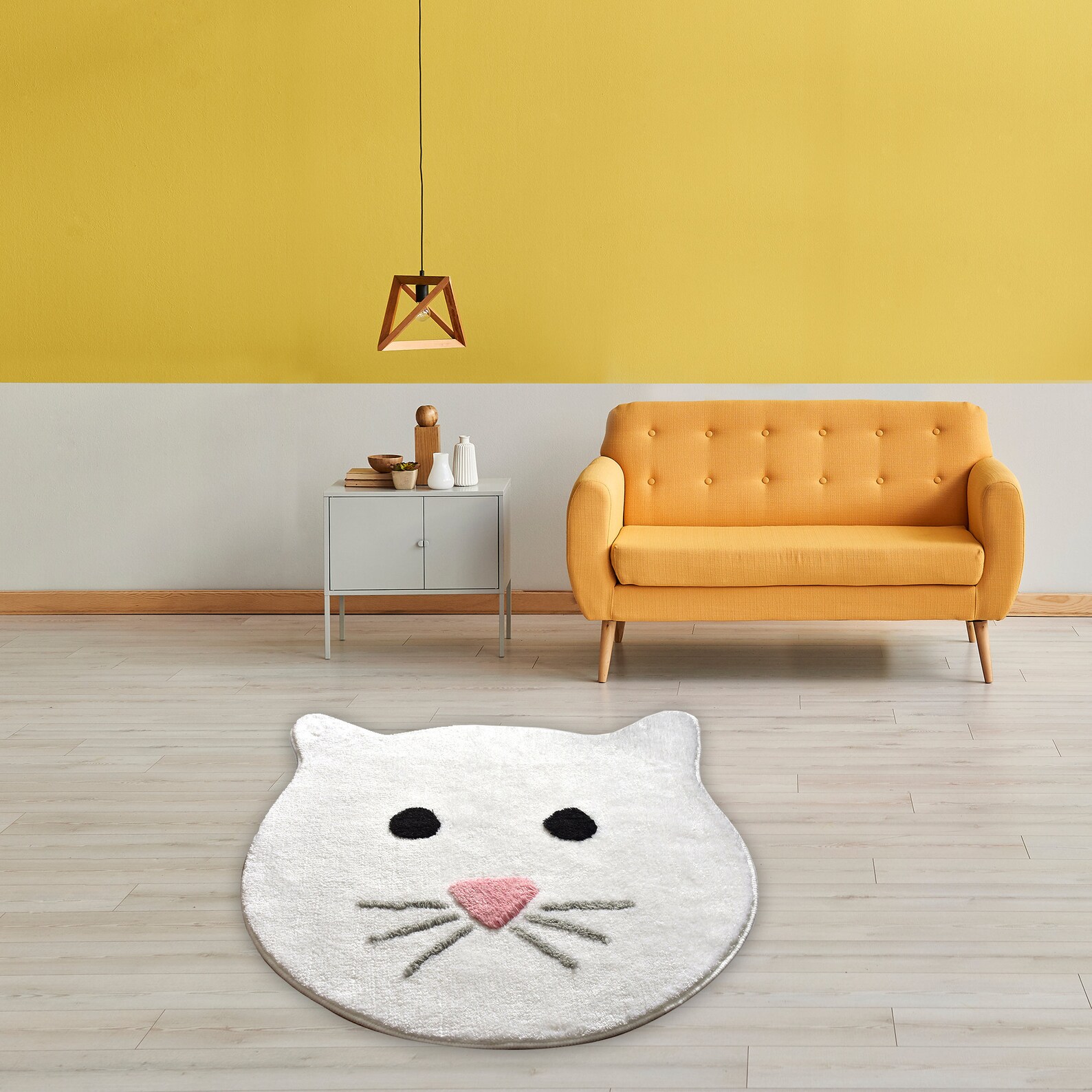 Fluffy Cat Rug 100 Handmade White or Gray Cat Shaped Fluffy Etsy