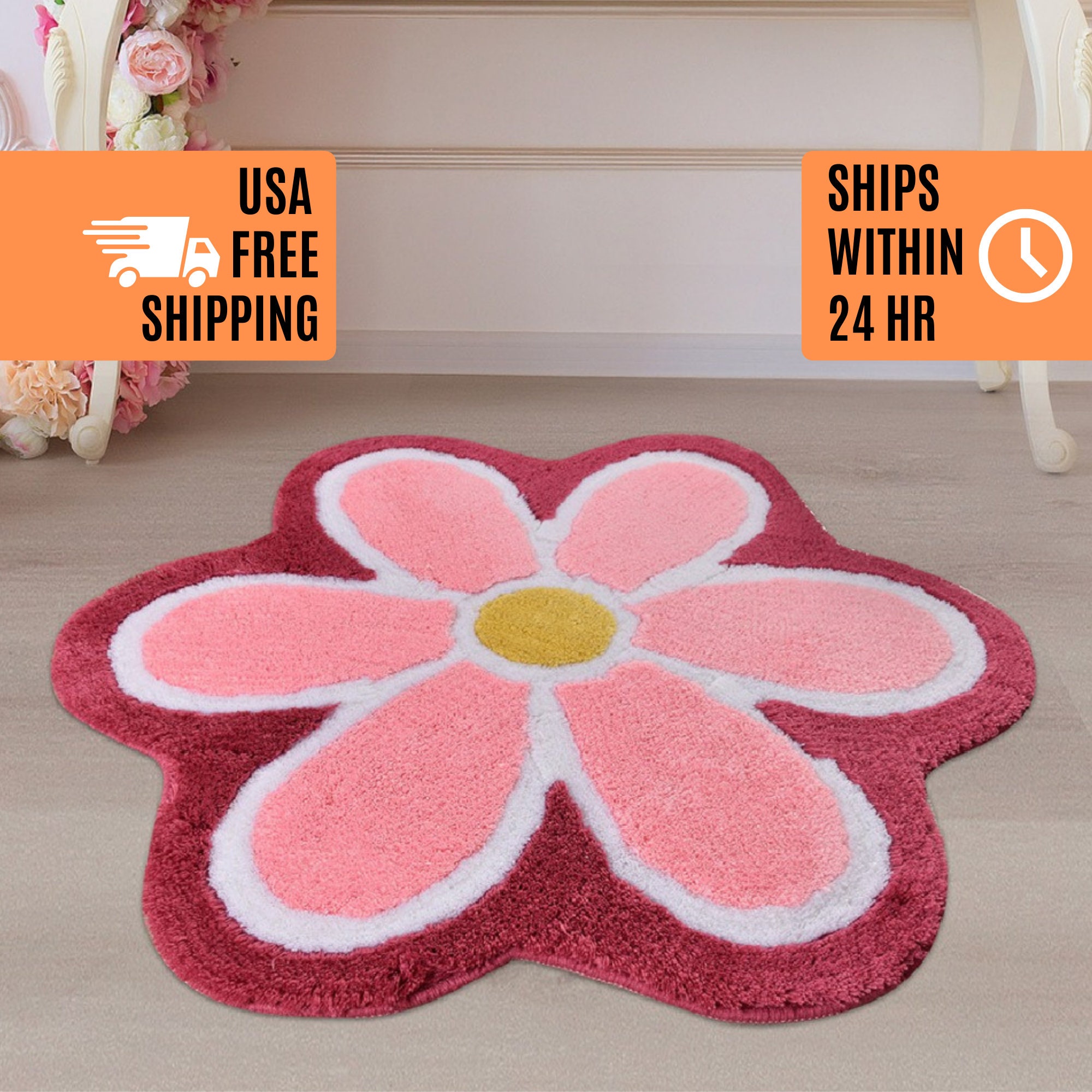 Soft Fluffy Area Rugs for Bathroom Home Decor Abstract Dahlia Pink Purple Prints Mat Absorbent Premium Rug 16x24 Rural Retro Soft Fluffy Area Rugs for Bathroom Home Decor Abstract Dahlia Pink Purple Prints Mat Absorbent Premium Rug 16x24 Rural Retro