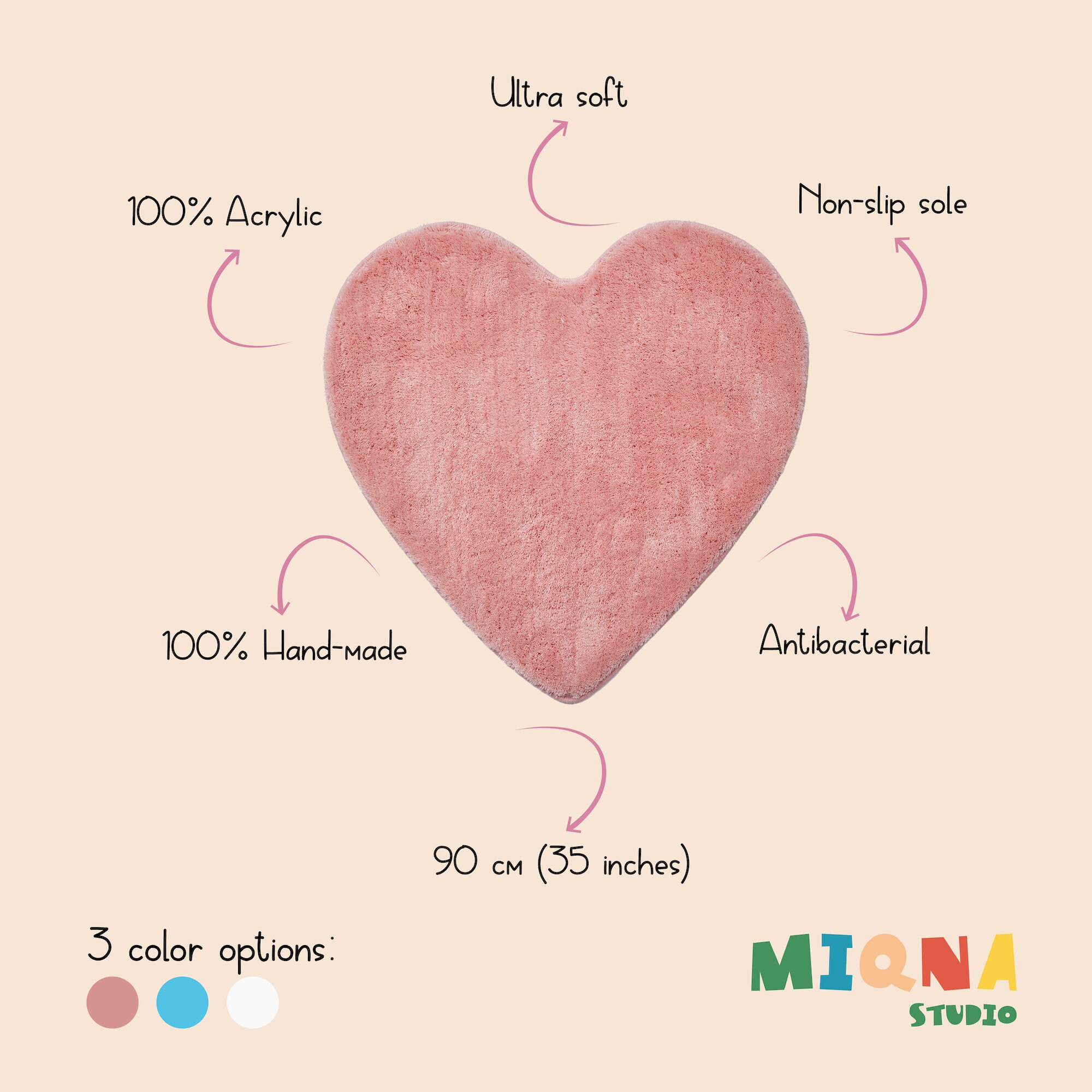 FLUFFY HEART RUG / Pink Ultra Soft and Fluffy Heart Shaped Etsy