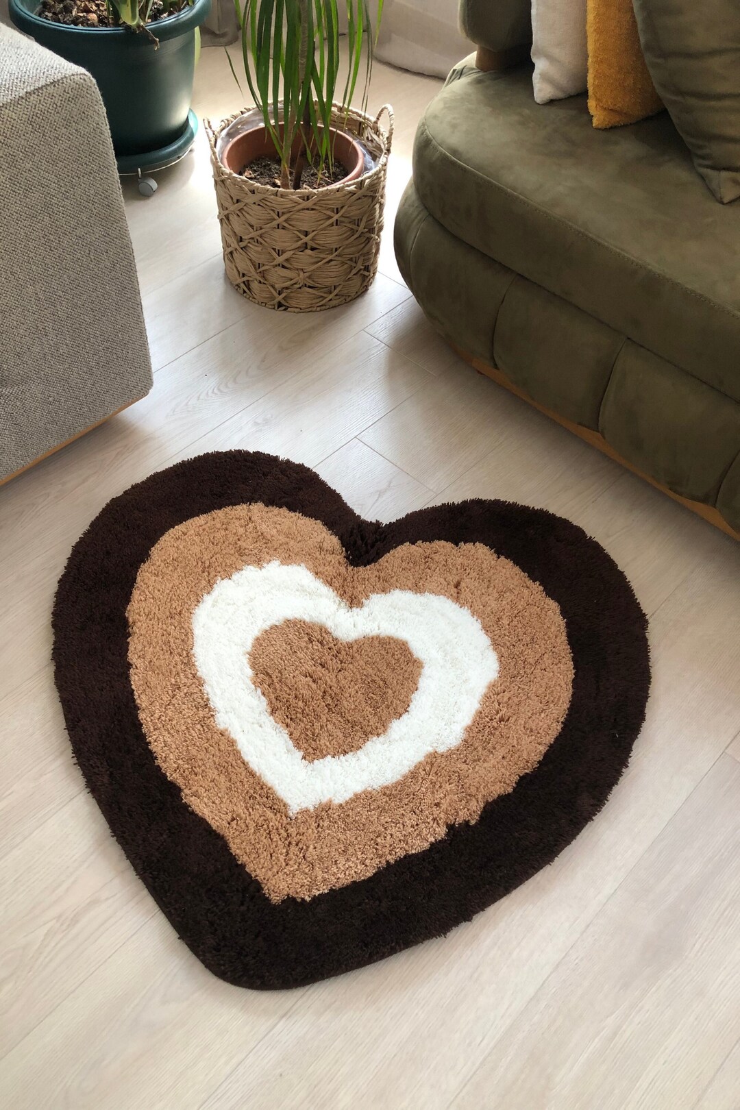 Tufted Retro Heart Rug Retro Bedroom Aesthetics Rug Fluffy Etsy