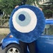 FLUFFY EVIL EYE Circle Rug, Circle Bathroom Rug, Ultra Soft and Fluffy High Quality Circle Rug, Evil Eye Rug, Blue Rug, Ships within 24 Hr