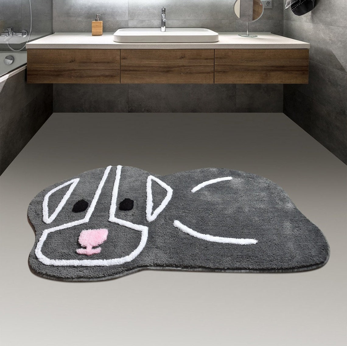 FLUFFY DOG RUG / ultra soft and fluffy dog shaped rug Etsy