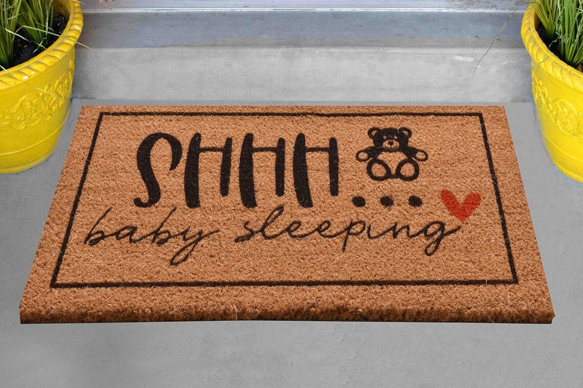 BABY IS SLEEPING Doormat Funny Doormat Doormat With A Quote Etsy