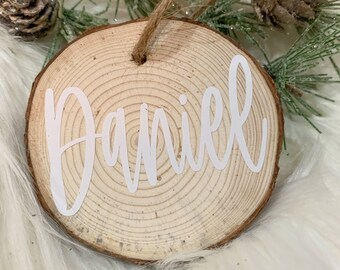 Personalized Wood Christmas Ornament | Wood Slice Ornament | Custom Gift for Family | Merry Christmas