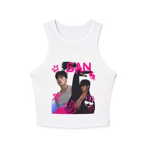Trendy Graphic Crop Tank Top for Women, Streetwear, ATEEZ Fans, Concert Ready, Ateez San Concert, Ateez Kpop concert outfit