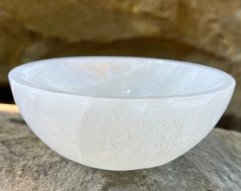 SELENITE CHARGING BOWL, crystal charging bowl, round shaped selenite bowl, selenite, selenite crystals charging bowl.