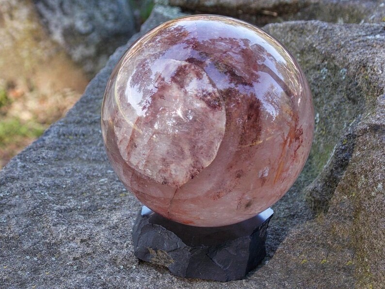 Crystal Sphere RED HEMATOID FIRE Quartz Crystal Quartz Etsy
