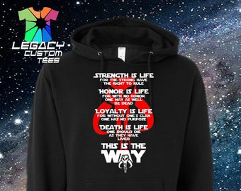 Sudadera unisex de peso medio con capucha de Star Wars Mandalorian (Código de Honor)