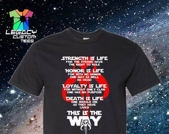 Camiseta unisex de algodón grueso para adultos de Star Wars Mandalorian (Código de Honor), 170 g