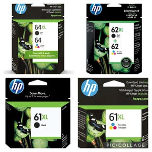 HP ブラックおよびカラー標準インクカートリッジ、2 個パックおよび 1 個パック