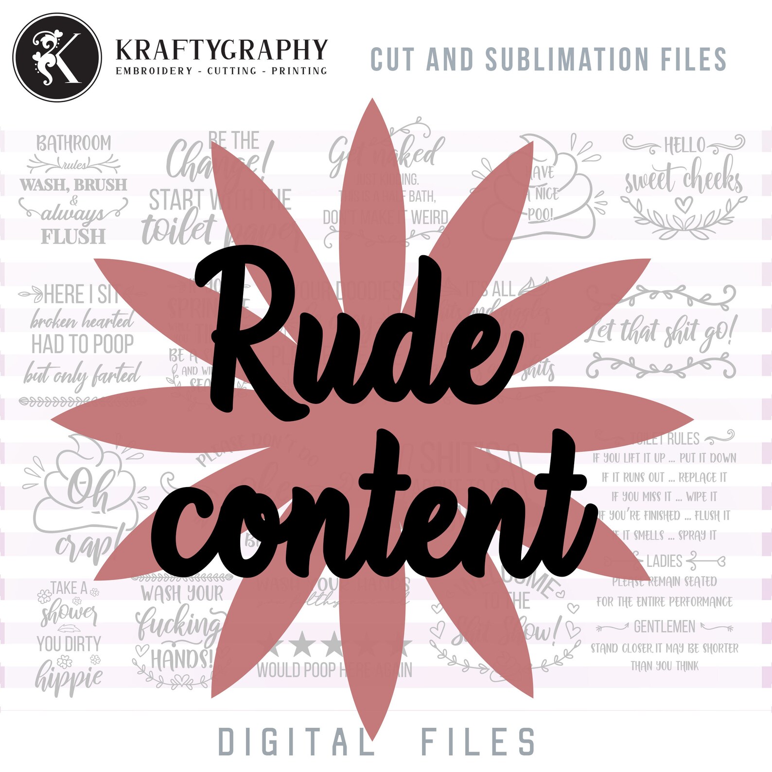 Rude Funny Bathroom SVG Bundle Hilarious Toilet Sayings Png Etsy India