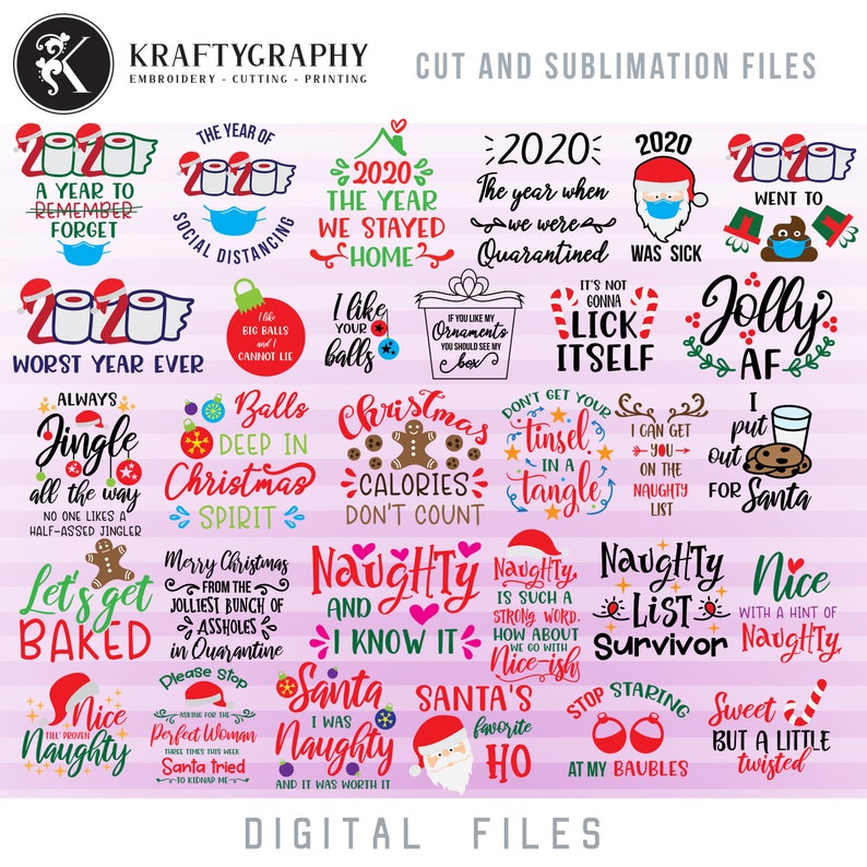 Download Funny Christmas 2020 SVG Bundle Adult Humor Sayings ...