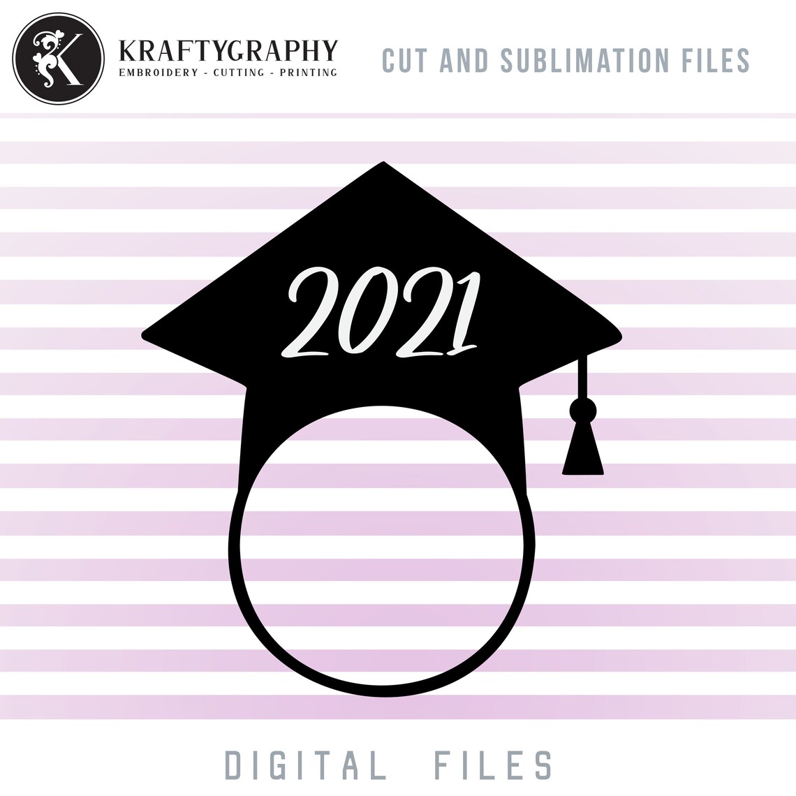 Download Graduation Cap Monogram SVG Senior 2021 Circle Monogram Clip | Etsy