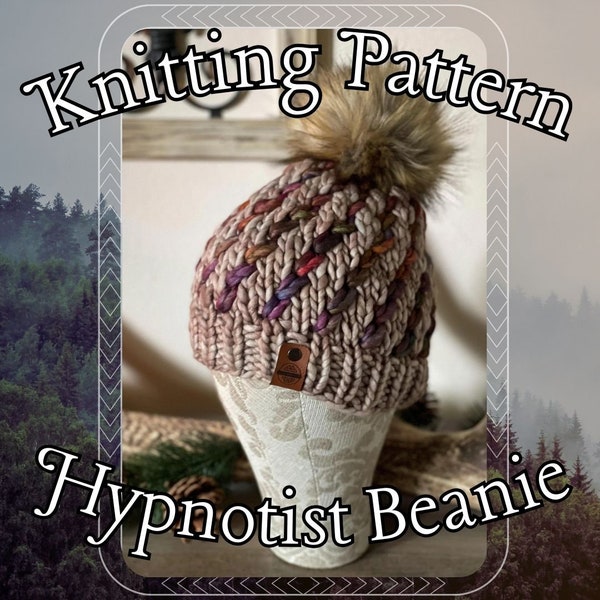 Hypnotist Beanie Pattern, Super Bulky Knitting Pattern, Malabrigo Rasta, Chunky Knit Pattern, Knit Beanie Pattern, Chunky Knit Beanie