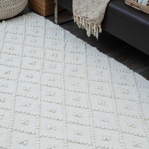 The Indoor Store Hand Woven Chunky Wool Geometric Loops Rug - Etsy