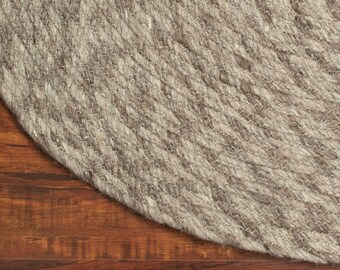 The Indoor Store - Hand Braided Chunky Wool Indoor Area Rug, Textured Brown