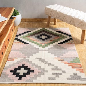 The Indoor Store - Hand Woven Kilim Wool Area Rug, Scandinavian