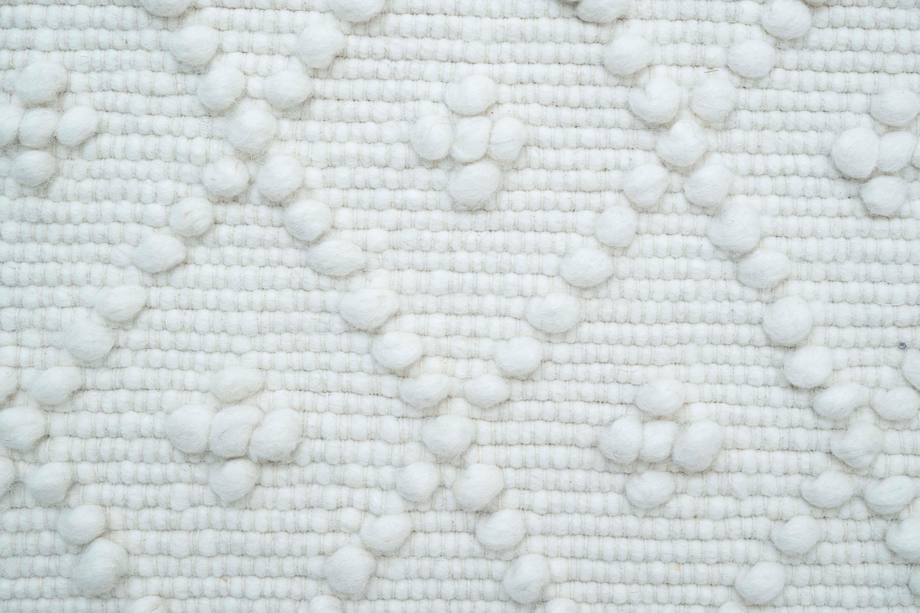 The Indoor Store - Hand Woven Chunky Wool Geometric Loops Rug, Ivory ...