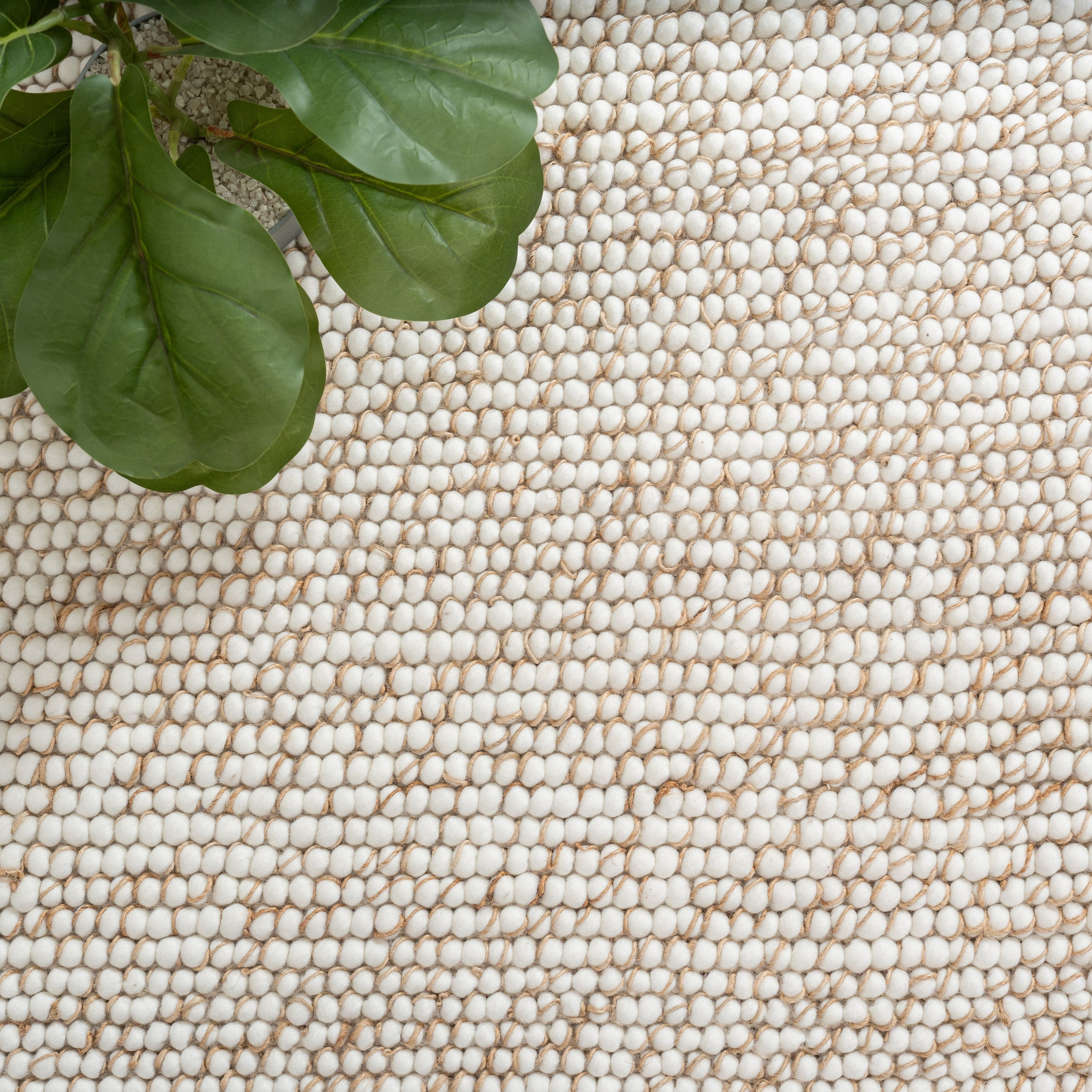 The Indoor Store - Hand Woven Jute Chunky Wool Rug, Ivory/off-white ...