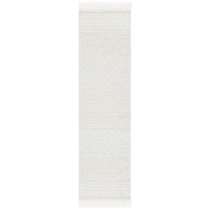 The Indoor Store Hand Woven Wool Area Rug, Geometric Dhurrie, Ivory / Off White image 6