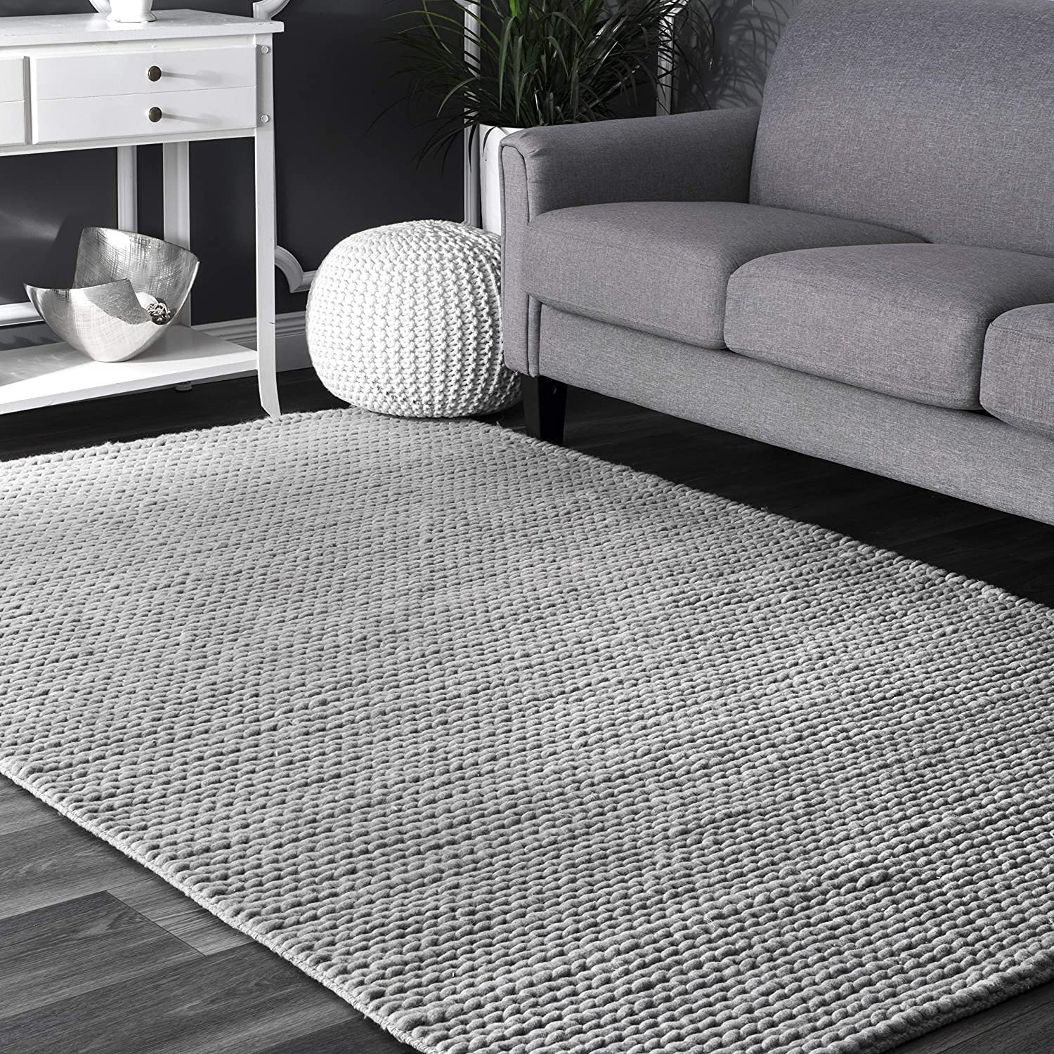 Grey sale wool rug