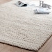 The Indoor Store - Hand Knitted Chunky Wool Area Rug, Ivory/Off White, Runner